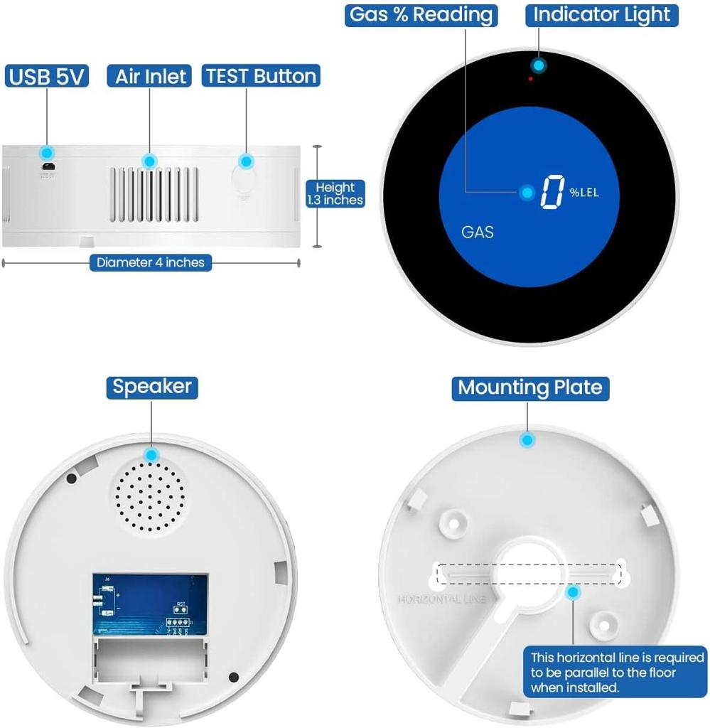 Natural gas and propane leak detector